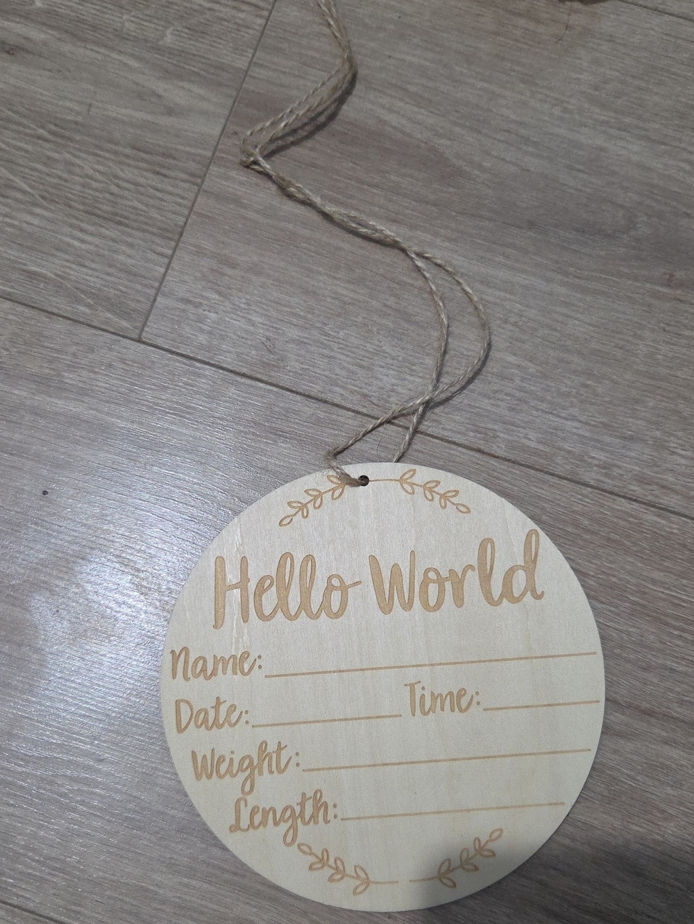 Hello World Sign For Birth Announcement